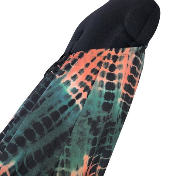 Boho Tie Dye Maxi Dress SzS Green/Rust - Picture 5 of 10